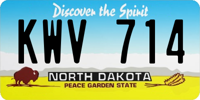 ND license plate KWV714