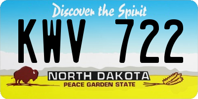 ND license plate KWV722