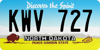 ND license plate KWV727