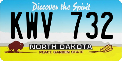 ND license plate KWV732