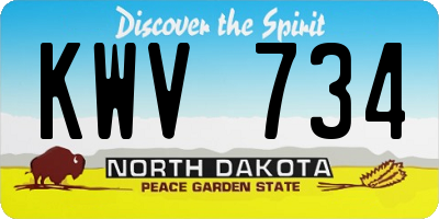 ND license plate KWV734