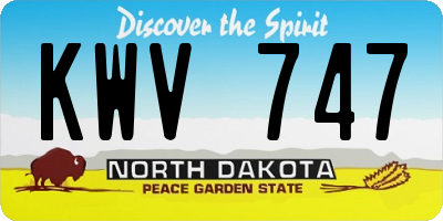 ND license plate KWV747
