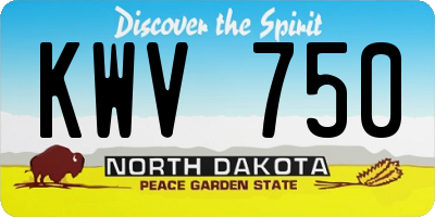 ND license plate KWV750