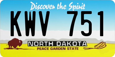 ND license plate KWV751