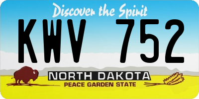 ND license plate KWV752