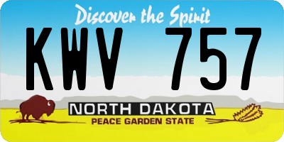 ND license plate KWV757