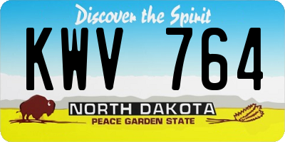 ND license plate KWV764