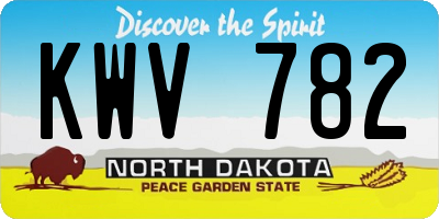 ND license plate KWV782