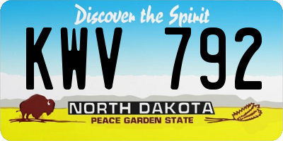 ND license plate KWV792