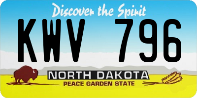 ND license plate KWV796