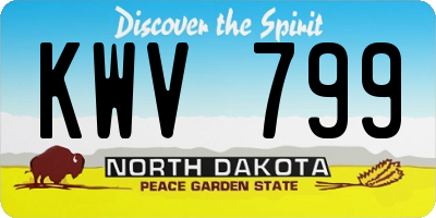ND license plate KWV799