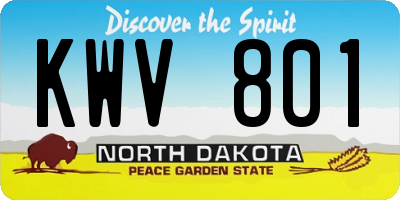 ND license plate KWV801
