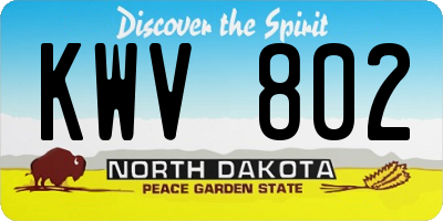 ND license plate KWV802