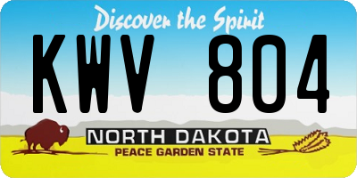 ND license plate KWV804