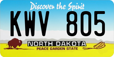 ND license plate KWV805