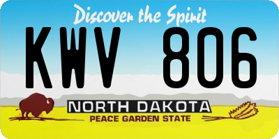 ND license plate KWV806