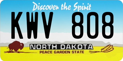 ND license plate KWV808