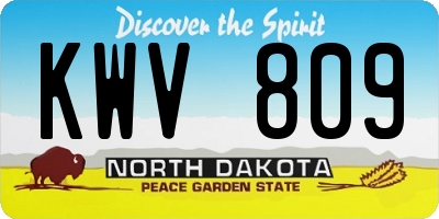 ND license plate KWV809