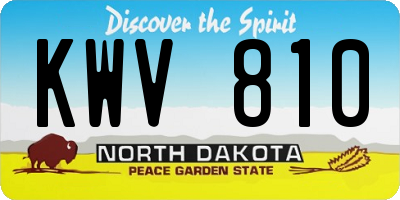 ND license plate KWV810