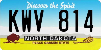 ND license plate KWV814