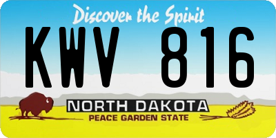 ND license plate KWV816