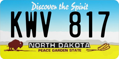 ND license plate KWV817