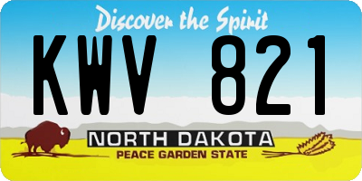 ND license plate KWV821