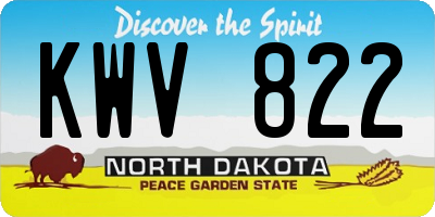 ND license plate KWV822
