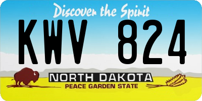 ND license plate KWV824