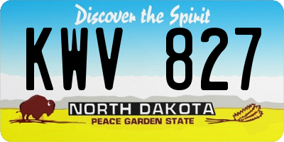 ND license plate KWV827