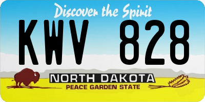 ND license plate KWV828