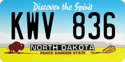 ND license plate KWV836