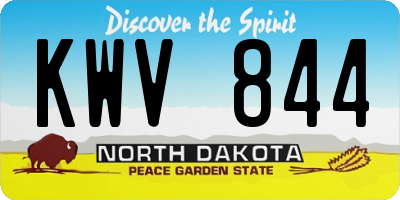 ND license plate KWV844