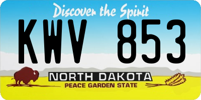 ND license plate KWV853
