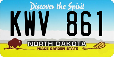 ND license plate KWV861
