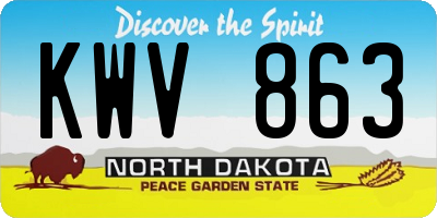 ND license plate KWV863