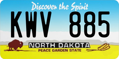ND license plate KWV885