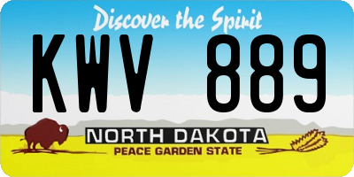 ND license plate KWV889