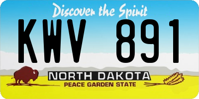 ND license plate KWV891