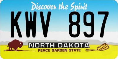 ND license plate KWV897