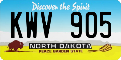 ND license plate KWV905