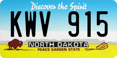 ND license plate KWV915