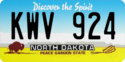 ND license plate KWV924