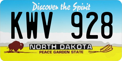 ND license plate KWV928