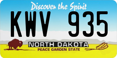 ND license plate KWV935