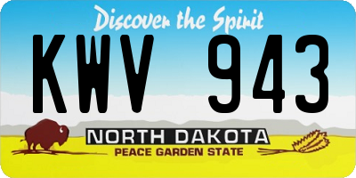 ND license plate KWV943