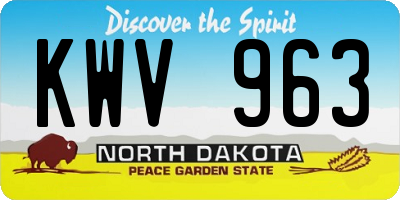 ND license plate KWV963
