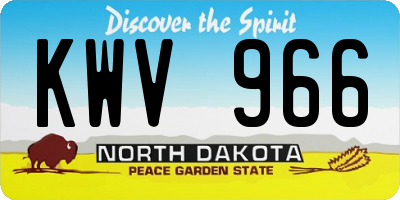 ND license plate KWV966