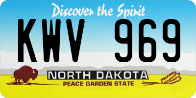 ND license plate KWV969