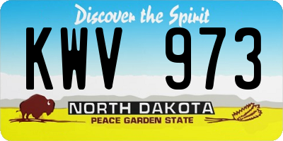 ND license plate KWV973